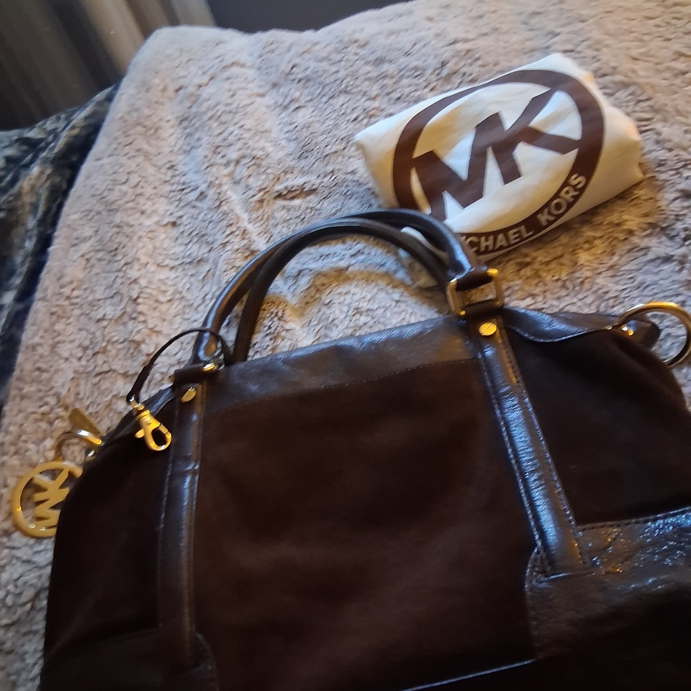 Michael Kors Dark Brown and Black Tote